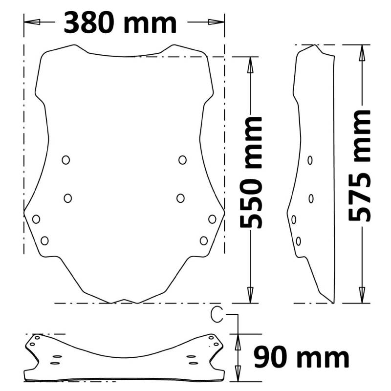 Parabrisas 575mm transparente BENELLI trk 502 17-